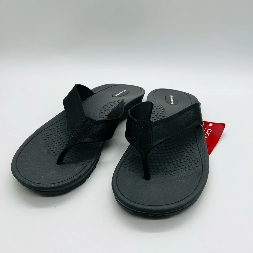 Okabashi Unisex Black Voyager Flip Flops Size 9/10 NWT